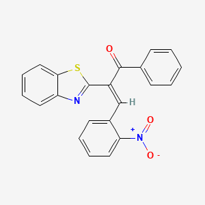 molecular formula C22H14N2O3S B3916229 2-(1,3-benzothiazol-2-yl)-3-(2-nitrophenyl)-1-phenyl-2-propen-1-one 