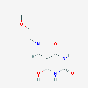 molecular formula C8H11N3O4 B391623 5-{[(2-methoxyethyl)amino]methylene}-2,4,6(1H,3H,5H)-pyrimidinetrione 