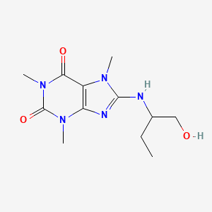 molecular formula C12H19N5O3 B3916234 8-{[1-(hydroxymethyl)propyl]amino}-1,3,7-trimethyl-3,7-dihydro-1H-purine-2,6-dione CAS No. 6156-52-1