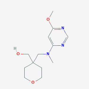 molecular formula C13H21N3O3 B3916244 (4-{[(6-methoxypyrimidin-4-yl)(methyl)amino]methyl}tetrahydro-2H-pyran-4-yl)methanol 