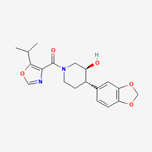 molecular formula C19H22N2O5 B3916257 (3S*,4S*)-4-(1,3-benzodioxol-5-yl)-1-[(5-isopropyl-1,3-oxazol-4-yl)carbonyl]piperidin-3-ol 