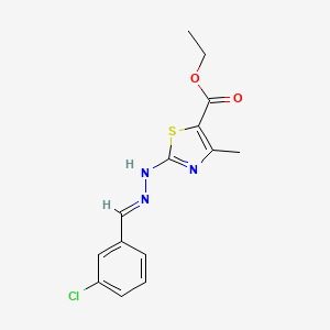 molecular formula C14H14ClN3O2S B3916263 ethyl 2-[2-(3-chlorobenzylidene)hydrazino]-4-methyl-1,3-thiazole-5-carboxylate 