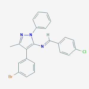 molecular formula C23H17BrClN3 B391627 N-[4-(3-bromophenyl)-3-methyl-1-phenyl-1H-pyrazol-5-yl]-N-(4-chlorobenzylidene)amine 