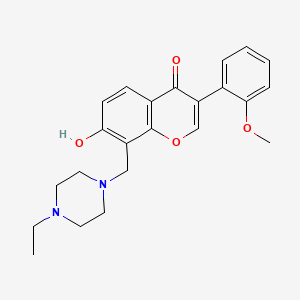 molecular formula C23H26N2O4 B3916275 8-[(4-ethyl-1-piperazinyl)methyl]-7-hydroxy-3-(2-methoxyphenyl)-4H-chromen-4-one 