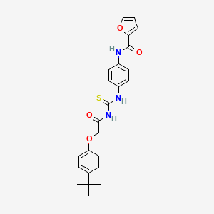 molecular formula C24H25N3O4S B3916285 N-{4-[({[(4-tert-butylphenoxy)acetyl]amino}carbonothioyl)amino]phenyl}-2-furamide 