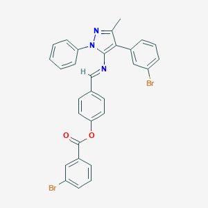 molecular formula C30H21Br2N3O2 B391630 4-({[4-(3-bromophenyl)-3-methyl-1-phenyl-1H-pyrazol-5-yl]imino}methyl)phenyl 3-bromobenzoate 