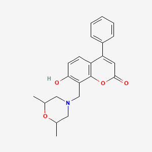 molecular formula C22H23NO4 B3916305 8-[(2,6-dimethyl-4-morpholinyl)methyl]-7-hydroxy-4-phenyl-2H-chromen-2-one 
