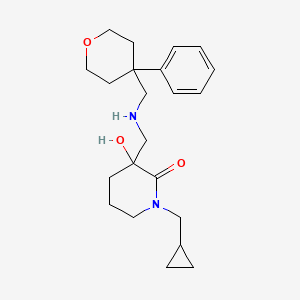 molecular formula C22H32N2O3 B3916311 1-(cyclopropylmethyl)-3-hydroxy-3-({[(4-phenyltetrahydro-2H-pyran-4-yl)methyl]amino}methyl)-2-piperidinone 