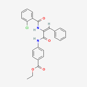 molecular formula C25H21ClN2O4 B3916322 ethyl 4-({2-[(2-chlorobenzoyl)amino]-3-phenylacryloyl}amino)benzoate 