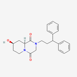 (8R*,9aS*)-2-(3,3-diphenylpropyl)-8-hydroxytetrahydro-2H-pyrido[1,2-a]pyrazine-1,4(3H,6H)-dione