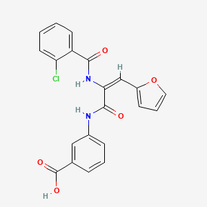 molecular formula C21H15ClN2O5 B3916332 3-{[2-[(2-chlorobenzoyl)amino]-3-(2-furyl)acryloyl]amino}benzoic acid 