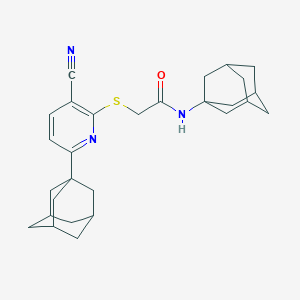 molecular formula C28H35N3OS B391634 N-(1-adamantyl)-2-{[6-(1-adamantyl)-3-cyano-2-pyridinyl]sulfanyl}acetamide CAS No. 330852-25-0