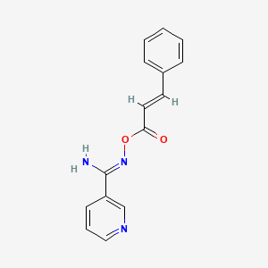 molecular formula C15H13N3O2 B3916364 N'-(cinnamoyloxy)-3-pyridinecarboximidamide 