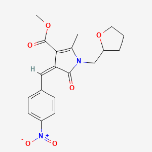 molecular formula C19H20N2O6 B3916368 methyl 2-methyl-4-(4-nitrobenzylidene)-5-oxo-1-(tetrahydro-2-furanylmethyl)-4,5-dihydro-1H-pyrrole-3-carboxylate 