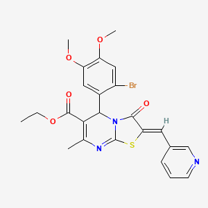 molecular formula C24H22BrN3O5S B3916370 ethyl 5-(2-bromo-4,5-dimethoxyphenyl)-7-methyl-3-oxo-2-(3-pyridinylmethylene)-2,3-dihydro-5H-[1,3]thiazolo[3,2-a]pyrimidine-6-carboxylate 