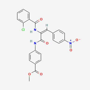 molecular formula C24H18ClN3O6 B3916372 methyl 4-{[2-[(2-chlorobenzoyl)amino]-3-(4-nitrophenyl)acryloyl]amino}benzoate 