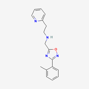 molecular formula C17H18N4O B3916378 N-{[3-(2-methylphenyl)-1,2,4-oxadiazol-5-yl]methyl}-2-pyridin-2-ylethanamine 
