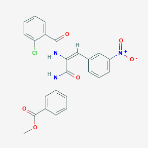 molecular formula C24H18ClN3O6 B3916386 methyl 3-{[2-[(2-chlorobenzoyl)amino]-3-(3-nitrophenyl)acryloyl]amino}benzoate 
