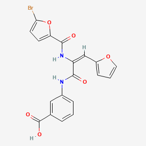 molecular formula C19H13BrN2O6 B3916395 3-{[2-[(5-bromo-2-furoyl)amino]-3-(2-furyl)acryloyl]amino}benzoic acid 