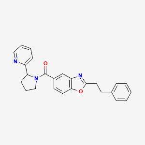 molecular formula C25H23N3O2 B3916403 2-(2-phenylethyl)-5-{[2-(2-pyridinyl)-1-pyrrolidinyl]carbonyl}-1,3-benzoxazole 