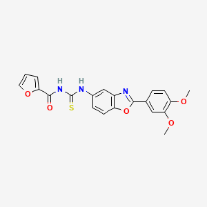 molecular formula C21H17N3O5S B3916416 N-({[2-(3,4-dimethoxyphenyl)-1,3-benzoxazol-5-yl]amino}carbonothioyl)-2-furamide 