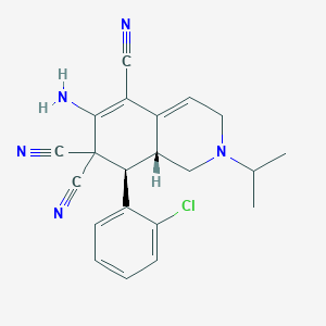 molecular formula C21H20ClN5 B391643 6-amino-8-(2-chlorophenyl)-2-isopropyl-2,3,8,8a-tetrahydro-5,7,7(1H)-isoquinolinetricarbonitrile 