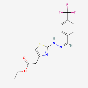 molecular formula C15H14F3N3O2S B3916432 ethyl (2-{2-[4-(trifluoromethyl)benzylidene]hydrazino}-1,3-thiazol-4-yl)acetate 