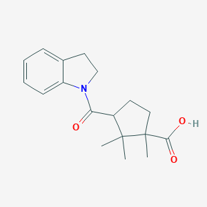 molecular formula C18H23NO3 B391645 3-(2,3-dihydro-1H-indol-1-ylcarbonyl)-1,2,2-trimethylcyclopentanecarboxylic acid CAS No. 294656-72-7