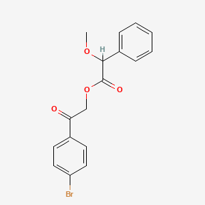 molecular formula C17H15BrO4 B3916466 2-(4-bromophenyl)-2-oxoethyl methoxy(phenyl)acetate 