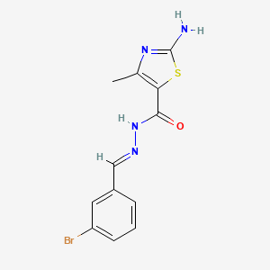 molecular formula C12H11BrN4OS B3916467 2-amino-N'-(3-bromobenzylidene)-4-methyl-1,3-thiazole-5-carbohydrazide 