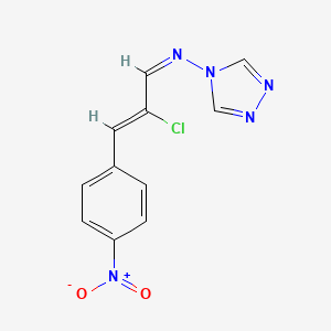 molecular formula C11H8ClN5O2 B3916472 N-[2-chloro-3-(4-nitrophenyl)-2-propen-1-ylidene]-4H-1,2,4-triazol-4-amine 