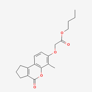 molecular formula C19H22O5 B3916474 butyl [(6-methyl-4-oxo-1,2,3,4-tetrahydrocyclopenta[c]chromen-7-yl)oxy]acetate 