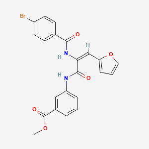 molecular formula C22H17BrN2O5 B3916478 methyl 3-{[2-[(4-bromobenzoyl)amino]-3-(2-furyl)acryloyl]amino}benzoate 