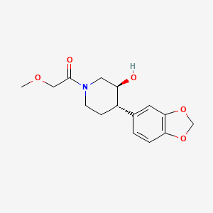 molecular formula C15H19NO5 B3916498 (3S*,4S*)-4-(1,3-benzodioxol-5-yl)-1-(methoxyacetyl)piperidin-3-ol 