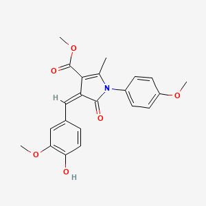 molecular formula C22H21NO6 B3916503 methyl 4-(4-hydroxy-3-methoxybenzylidene)-1-(4-methoxyphenyl)-2-methyl-5-oxo-4,5-dihydro-1H-pyrrole-3-carboxylate 