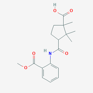 molecular formula C18H23NO5 B391652 Benzoic acid, 2-[(3-carboxy-2,2,3-trimethylcyclopentanecarbonyl)amino]-, methyl ester 
