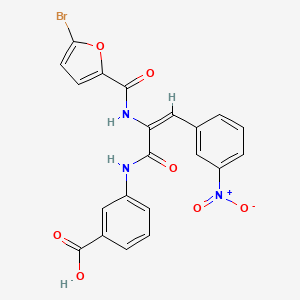 molecular formula C21H14BrN3O7 B3916523 3-{[2-[(5-bromo-2-furoyl)amino]-3-(3-nitrophenyl)acryloyl]amino}benzoic acid 