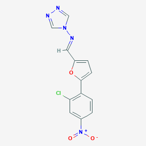 molecular formula C13H8ClN5O3 B391653 4-{[(5-{2-chloro-4-nitrophenyl}-2-furyl)methylene]amino}-4H-1,2,4-triazole 
