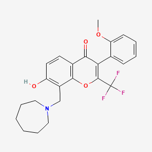 8-(1-azepanylmethyl)-7-hydroxy-3-(2-methoxyphenyl)-2-(trifluoromethyl)-4H-chromen-4-one