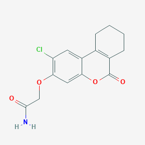 molecular formula C15H14ClNO4 B3916536 2-[(2-chloro-6-oxo-7,8,9,10-tetrahydro-6H-benzo[c]chromen-3-yl)oxy]acetamide 