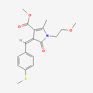 molecular formula C18H21NO4S B3916554 methyl 1-(2-methoxyethyl)-2-methyl-4-[4-(methylthio)benzylidene]-5-oxo-4,5-dihydro-1H-pyrrole-3-carboxylate 