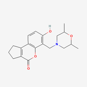 molecular formula C19H23NO4 B3916559 6-[(2,6-dimethyl-4-morpholinyl)methyl]-7-hydroxy-2,3-dihydrocyclopenta[c]chromen-4(1H)-one 