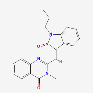 molecular formula C21H19N3O2 B3916576 3-methyl-2-[(2-oxo-1-propyl-1,2-dihydro-3H-indol-3-ylidene)methyl]-4(3H)-quinazolinone 