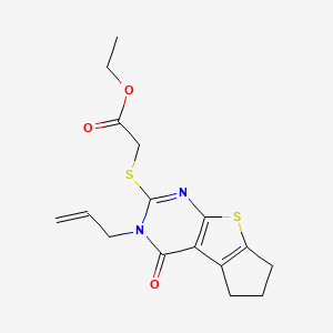 ethyl [(3-allyl-4-oxo-3,5,6,7-tetrahydro-4H-cyclopenta[4,5]thieno[2,3-d]pyrimidin-2-yl)thio]acetate