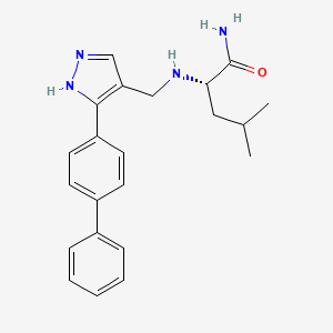 molecular formula C22H26N4O B3916583 N~2~-{[3-(4-biphenylyl)-1H-pyrazol-4-yl]methyl}-L-leucinamide 