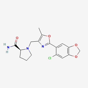 molecular formula C17H18ClN3O4 B3916592 1-{[2-(6-chloro-1,3-benzodioxol-5-yl)-5-methyl-1,3-oxazol-4-yl]methyl}-L-prolinamide 