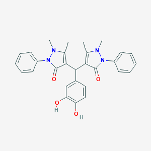 molecular formula C29H28N4O4 B391663 4-[(3,4-dihydroxyphenyl)(1,5-dimethyl-3-oxo-2-phenyl-2,3-dihydro-1H-pyrazol-4-yl)methyl]-1,5-dimethyl-2-phenyl-1,2-dihydro-3H-pyrazol-3-one 