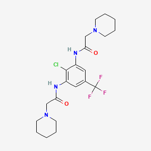 molecular formula C21H28ClF3N4O2 B3916635 N,N'-[2-chloro-5-(trifluoromethyl)-1,3-phenylene]bis[2-(1-piperidinyl)acetamide] 