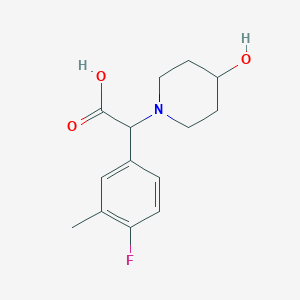 molecular formula C14H18FNO3 B3916640 (4-fluoro-3-methylphenyl)(4-hydroxypiperidin-1-yl)acetic acid 