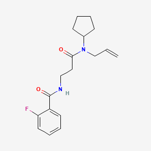 molecular formula C18H23FN2O2 B3916646 N-{3-[allyl(cyclopentyl)amino]-3-oxopropyl}-2-fluorobenzamide 
